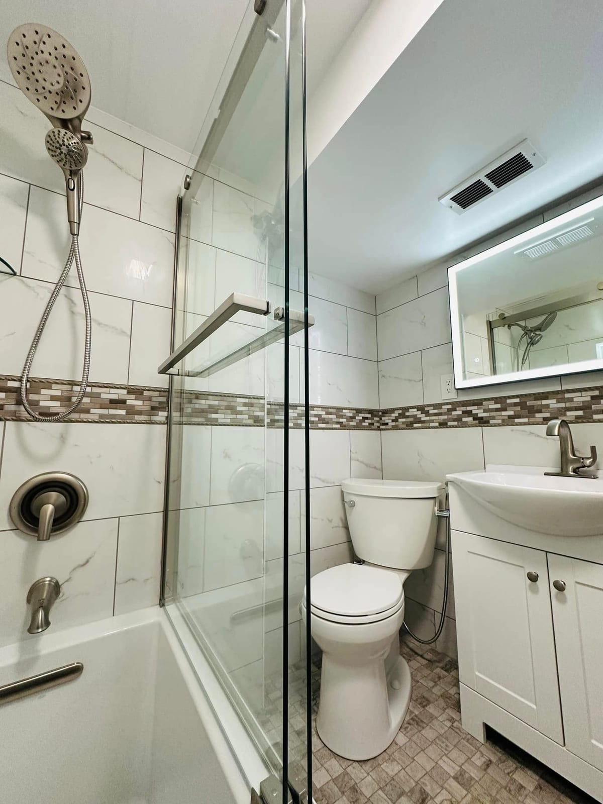 Bathroom Renovation with Glass-Enclosed Shower
