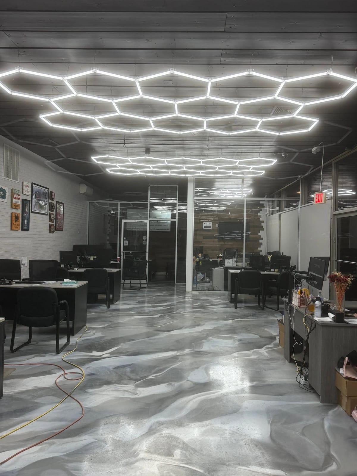 Custom Metallic Epoxy Flooring with Marble Finish