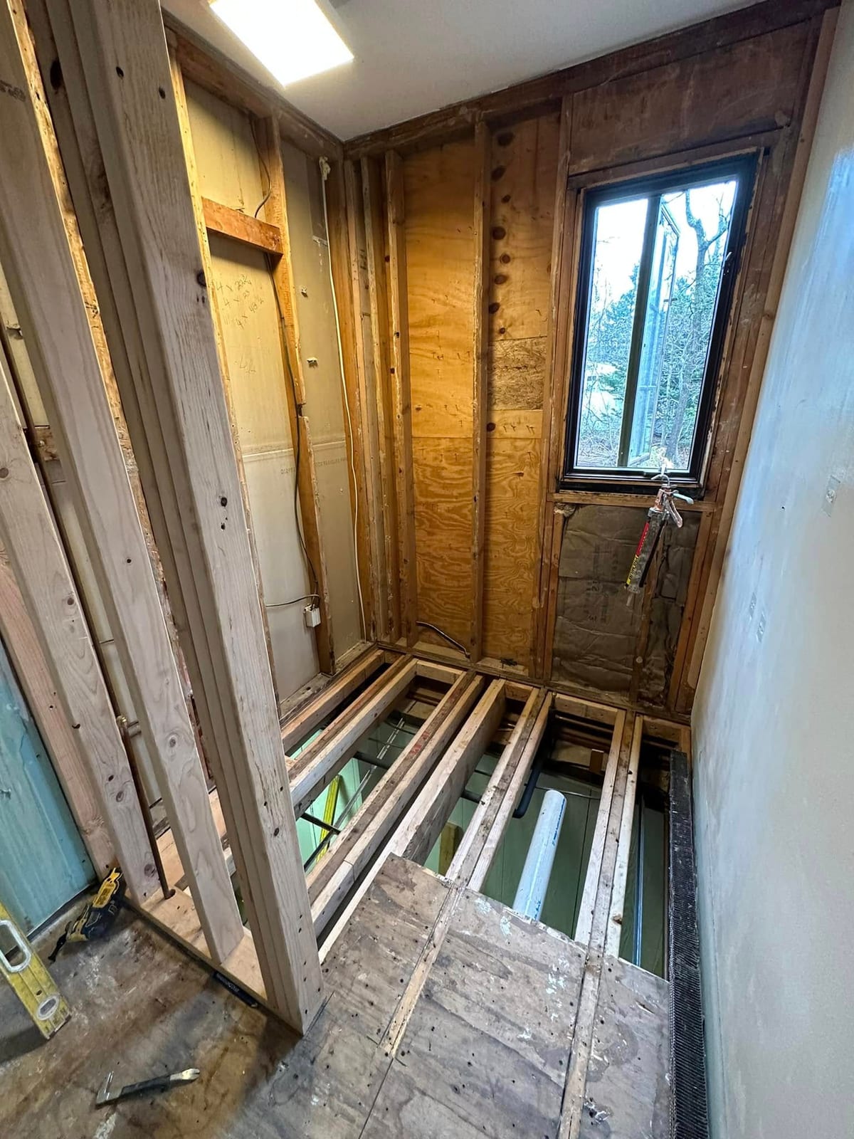 Full Bathroom Renovation with Custom Tile Shower — before